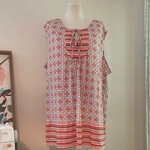 Como Blu Women's Boho Patterned Top | Size 3X